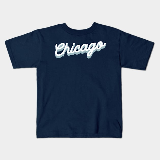 Chicago cursive script Kids T-Shirt by suba29